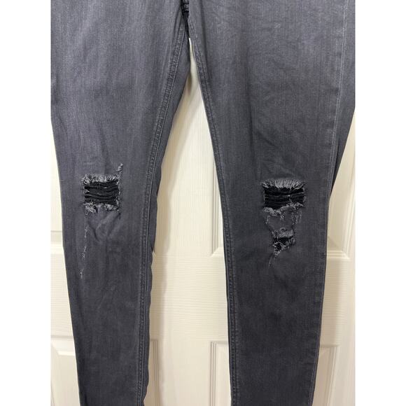 Rag & Bone Skinny Dark Gray Soft Rock Mid Rise Jeans Distressed 30 Y2K - Picture 3 of 8